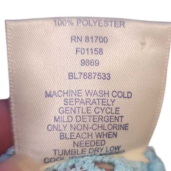 BEDFORD FAIR - 1X Chic Light Blue Crochet Women's Cardigan - Picture 6 of 6